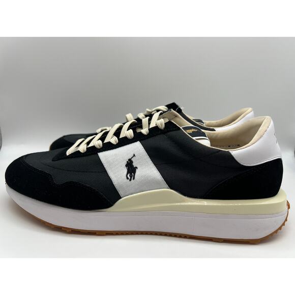 Polo Ralph Lauren Train 89 Black/White Sneakers Men's Size 14 NEW - Picture 2 of 12